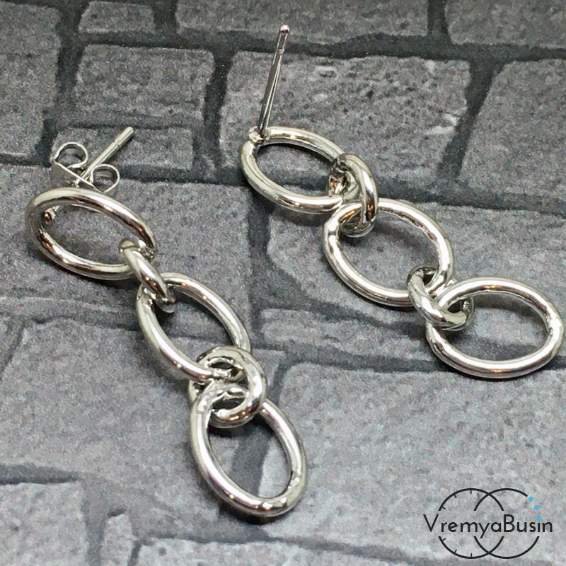 Швензы-гвоздики из латуни с родиевым покрытием (1 пара)