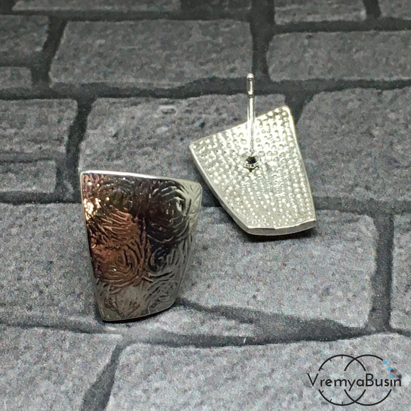 Швензы-гвоздики из латуни с родиевым покрытием (1 пара)