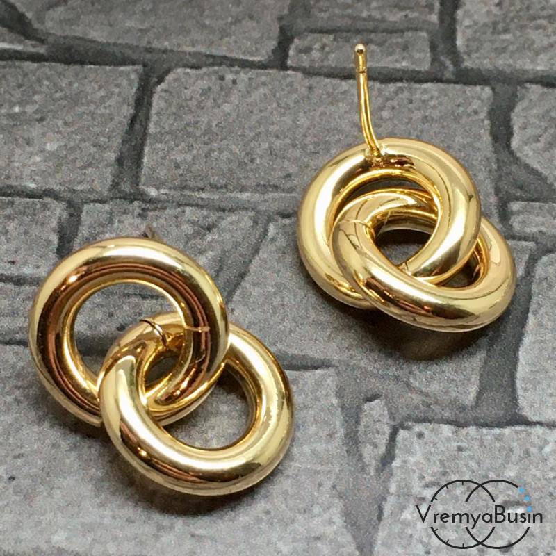 Швензы-гвоздики из латуни с позолотой (1 пара)