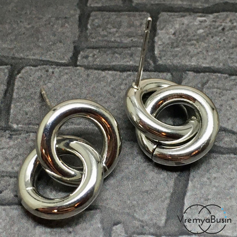 Швензы-гвоздики из латуни с родиевым покрытием (1 пара)