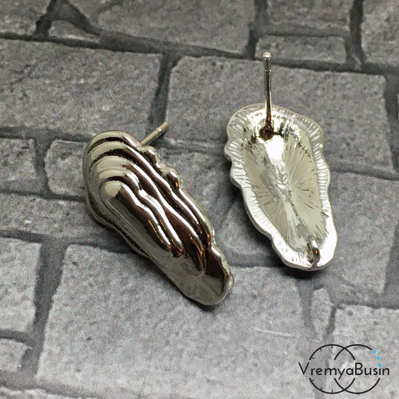 Швензы-гвоздики из латуни с родиевым покрытием (1 пара)