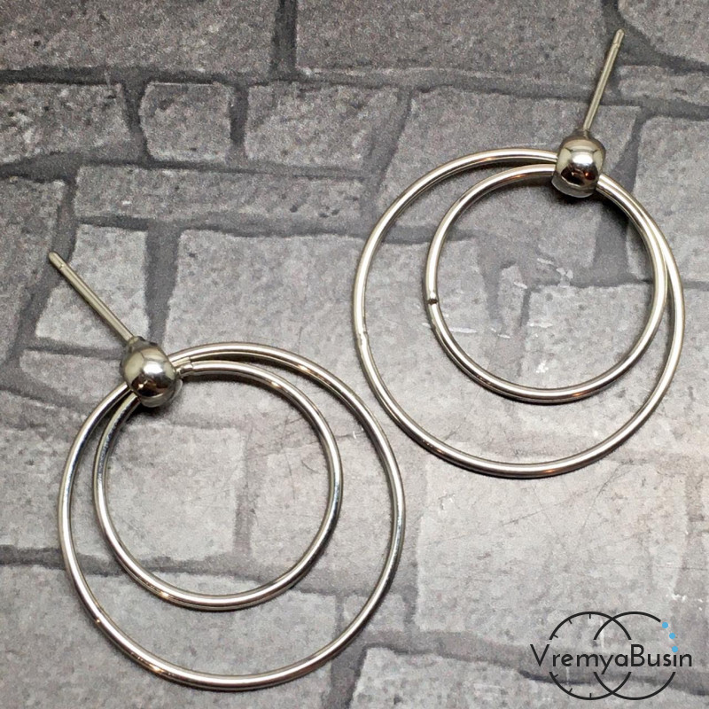 Швензы-гвоздики из латуни с родиевым покрытием (1 пара)