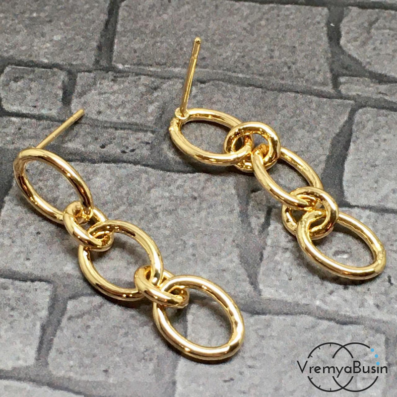 Швензы-гвоздики из латуни с позолотой (1 пара)