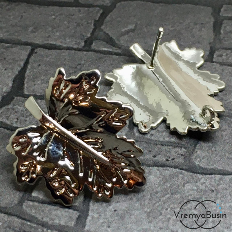 Швензы-гвоздики из латуни с родиевым покрытием (1 пара)