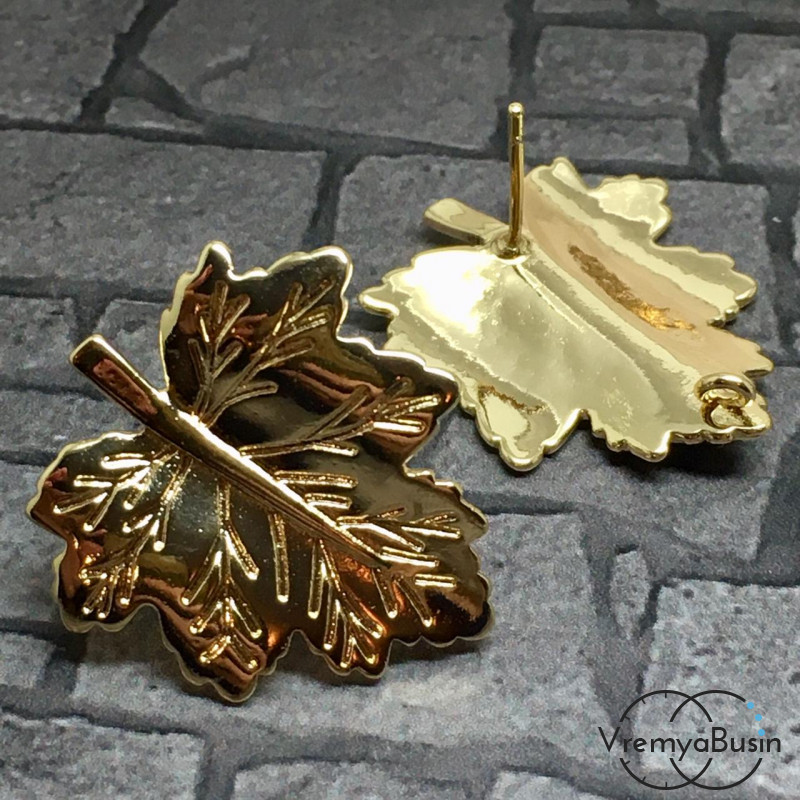 Швензы-гвоздики из латуни с позолотой (1 пара)