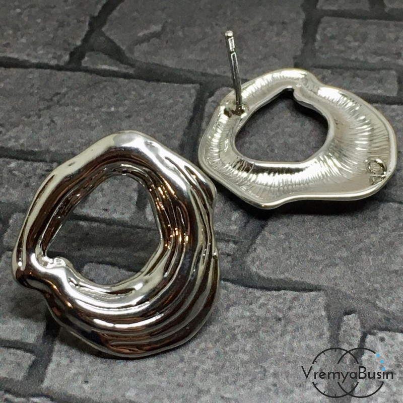 Швензы-гвоздики из латуни с родиевым покрытием (1 пара)