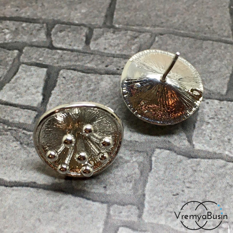 Швензы-гвоздики из латуни с родиевым покрытием (1 пара)