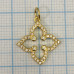 Подвеска с фианитами, латунь с позолотой (1 шт.)