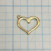 Подвеска "Сердце", 16х13 мм, латунь с позолотой (1 шт.)