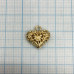 Подвеска "Сердце", 13х14 мм, латунь с позолотой (1 шт.)