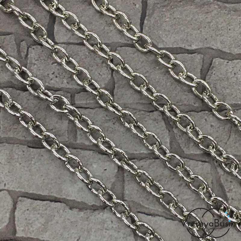 Цепочка металлическая в асс., латунь с родиевым покрытием (1 м.)