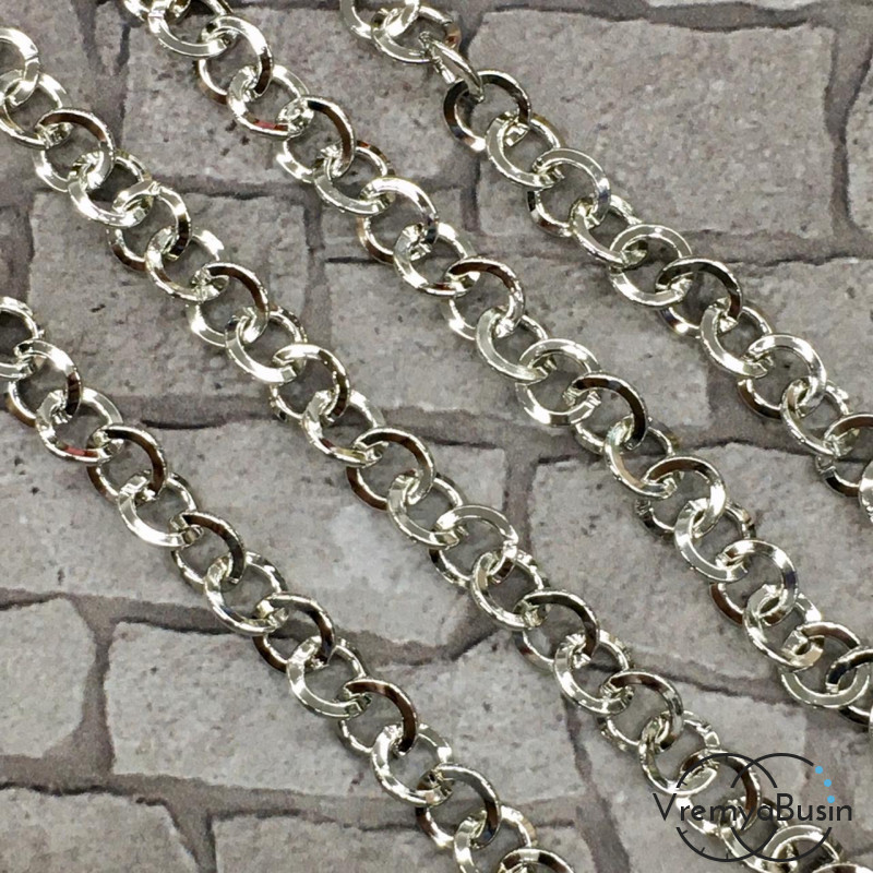 Цепочка металлическая в асс., латунь с родиевым покрытием (1 м.)