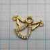 Коннектор с фианитами "Ангел", латунь с позолотой (1 шт.)