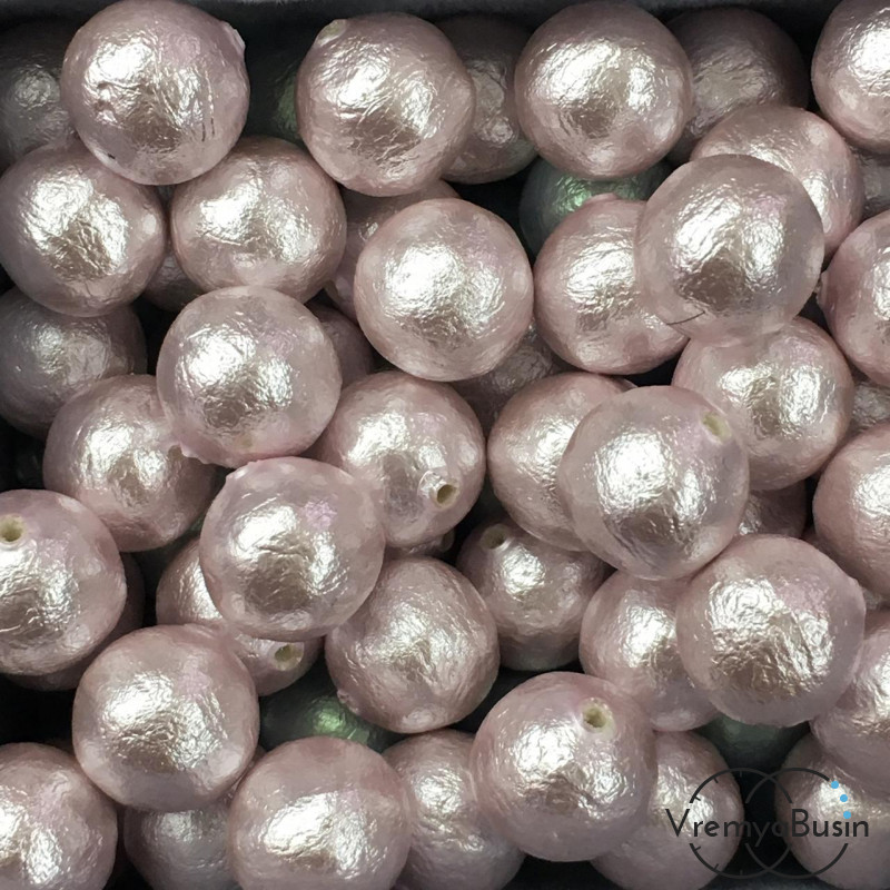 Жемчуг хлопковый, шарик 14 мм, цв. розовый (1 шт.)