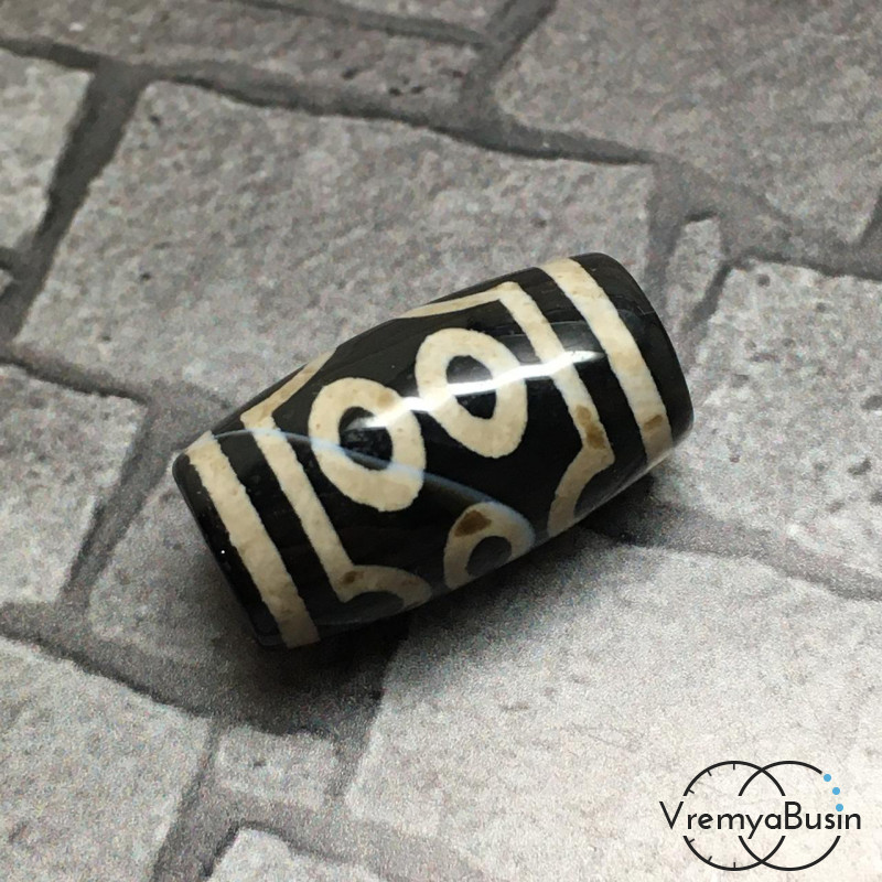 Тибетская бусина Дзи, 12х25 мм (1 шт.)