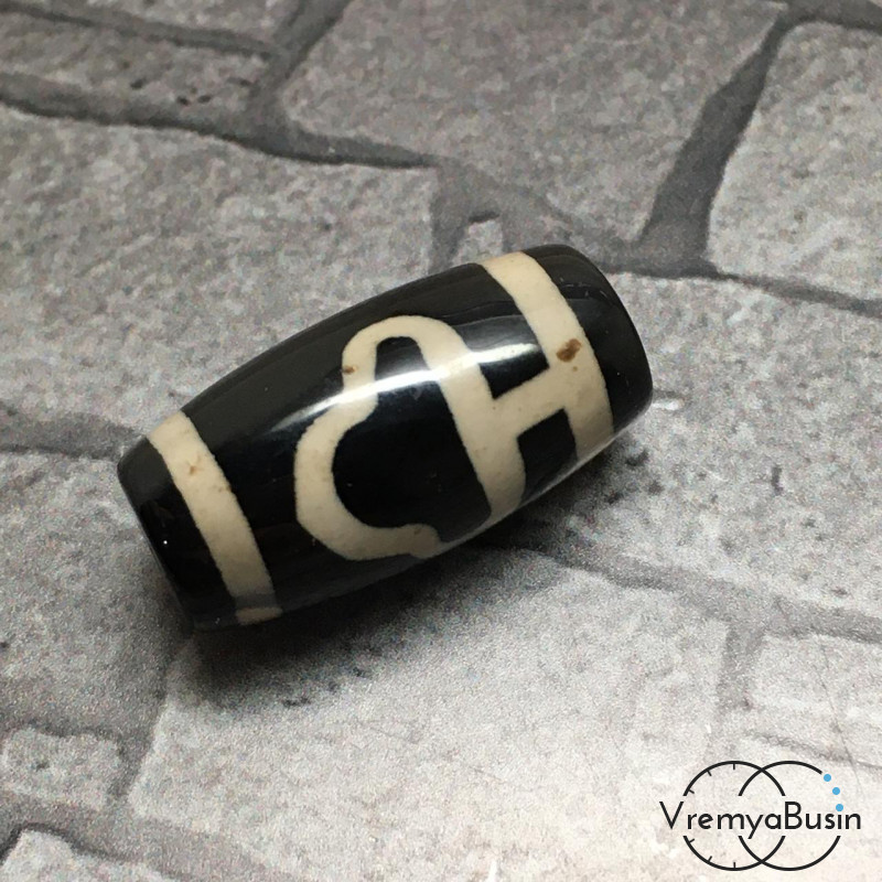 Тибетская бусина Дзи "Бодхи", 12х25 мм (1 шт.)