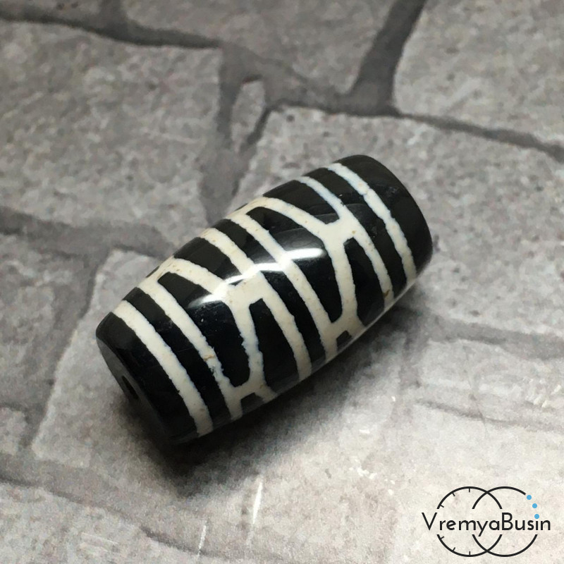 Тибетская бусина Дзи, 12х25 мм (1 шт.)