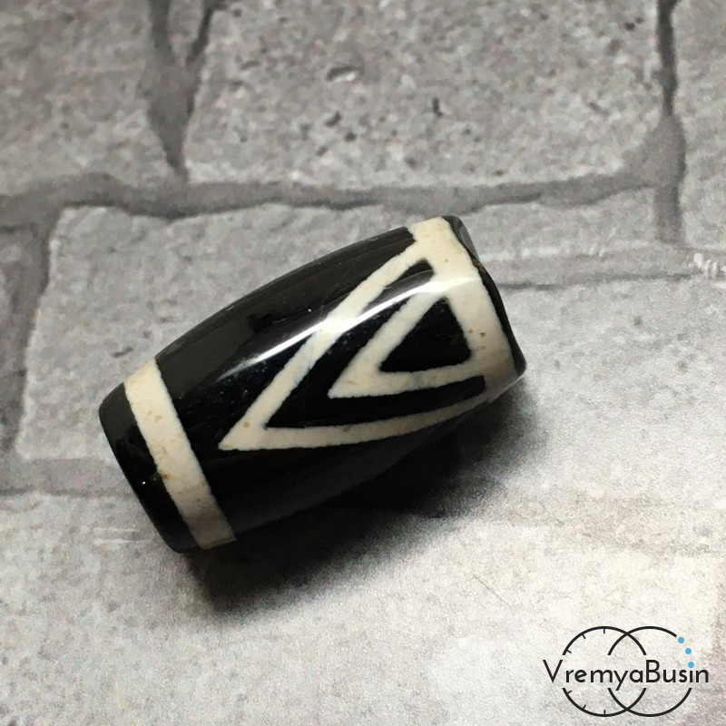 Тибетская бусина Дзи, 12х25 мм (1 шт.)