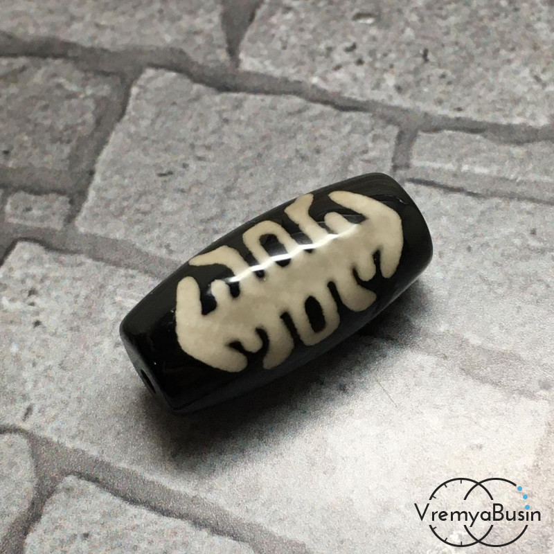 Тибетская бусина Дзи, 12х25 мм (1 шт.)