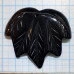 Чёрный агат. Подвеска из резного камня "Лист" ок. 50х50 мм (1 шт.)