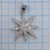 Подвеска с фианитами "Звезда"  латунь с родиевым покрытием (1 шт.)