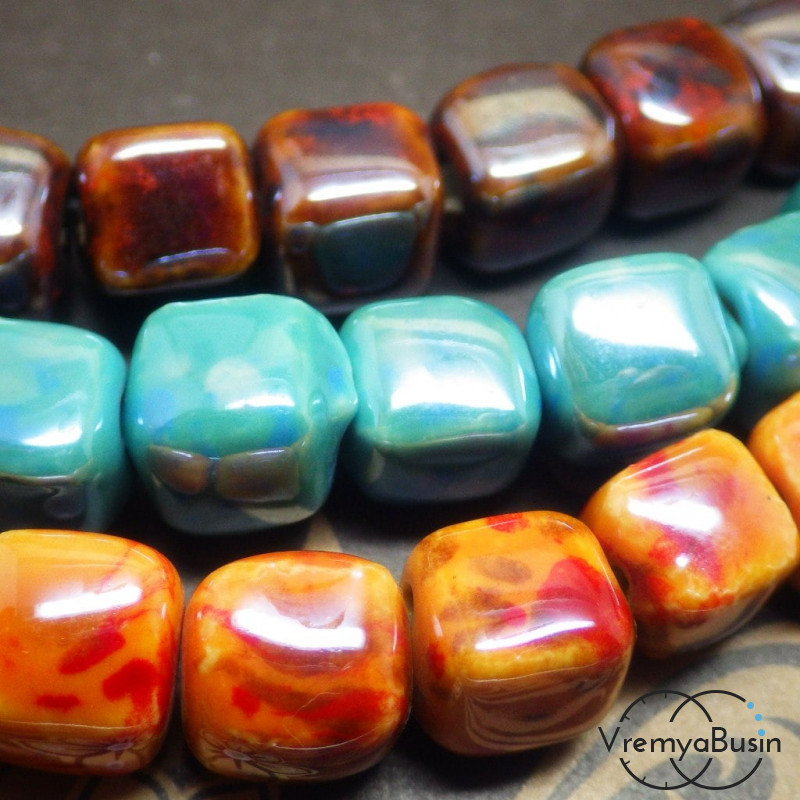 Бусины керамические с глазурью