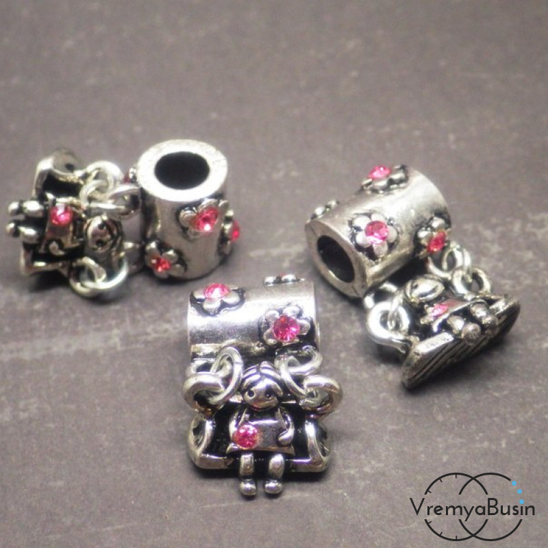 Бусина в стиле Пандора "Девочка на качелях"