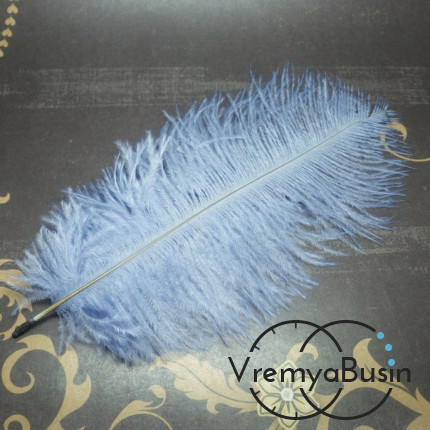 Перо страуса, ок. 15-20 см, цв.    серый       (1 шт.)