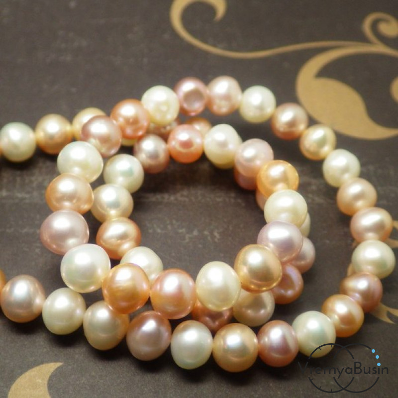 Жемчуг натуральный круглый. Нить 40см. Жемчуг натуральный круглый. Нить 40см.