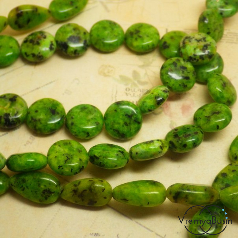 Бусины из камня плоские капля и таблетка (1 шт.)