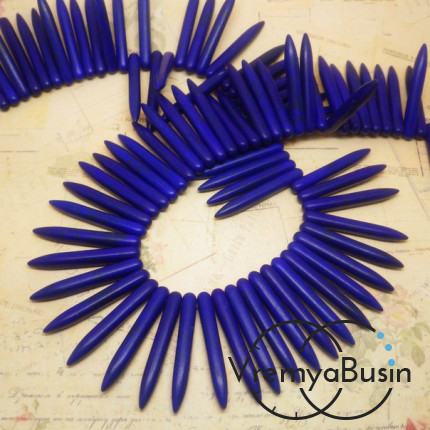 Говлит синий, бусина палочка, размер от 20 до 50 мм (1 шт.)