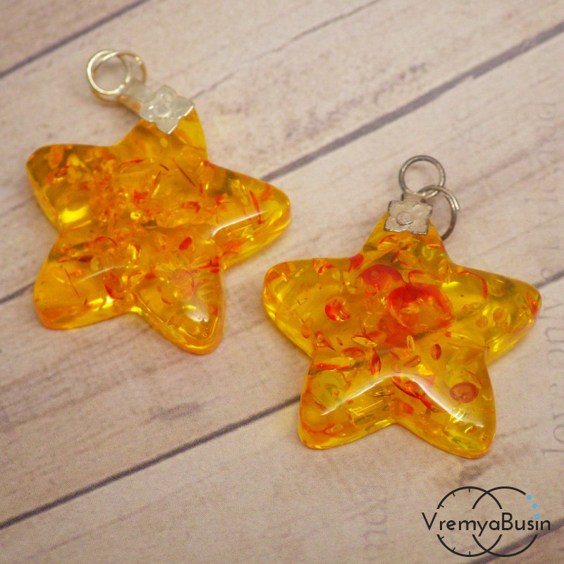 Подвеска из янтаря (имитация). Звезда