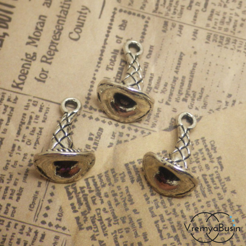 Шляпа. Подвеска металлическая под серебро