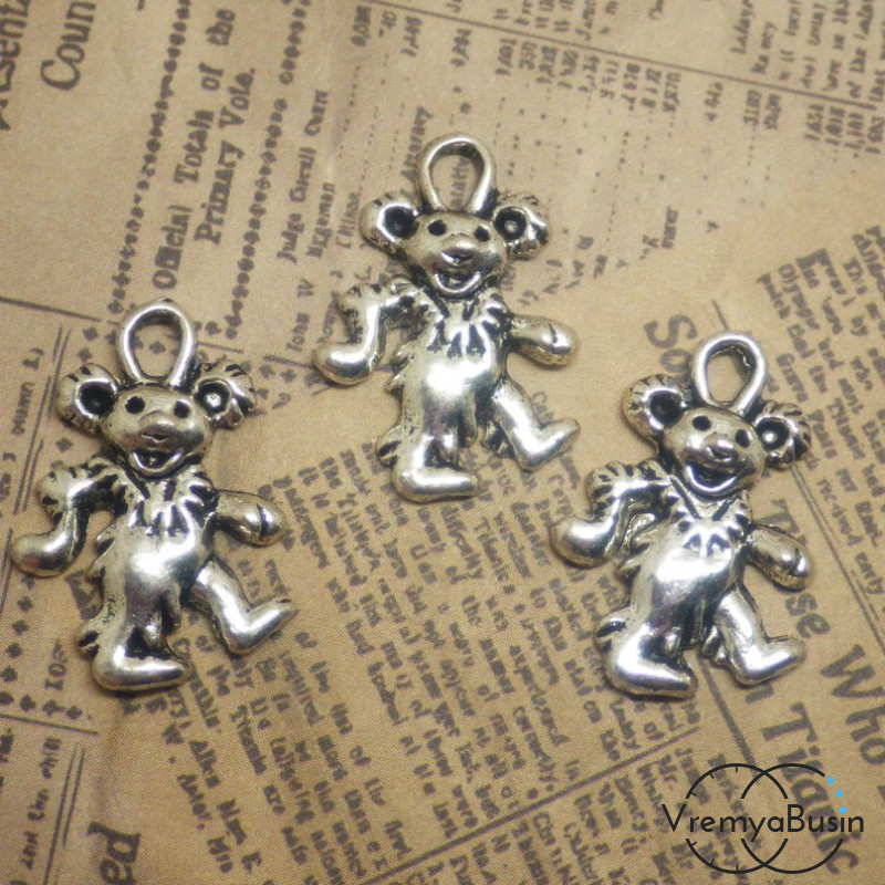 Медведь. Подвеска металлическая под серебро