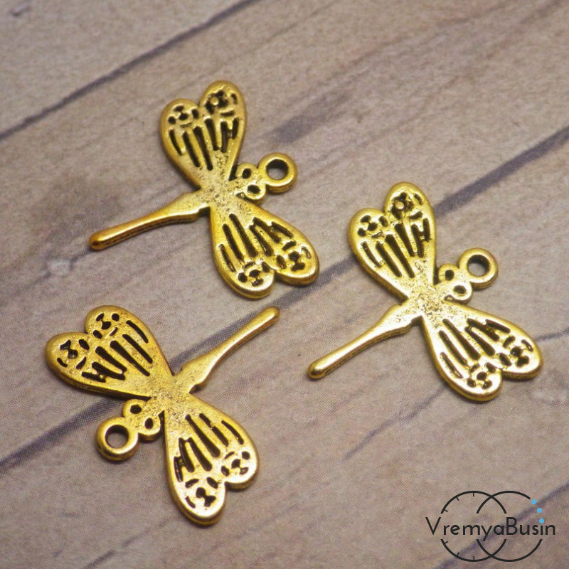 Стрекоза. Подвеска под золото