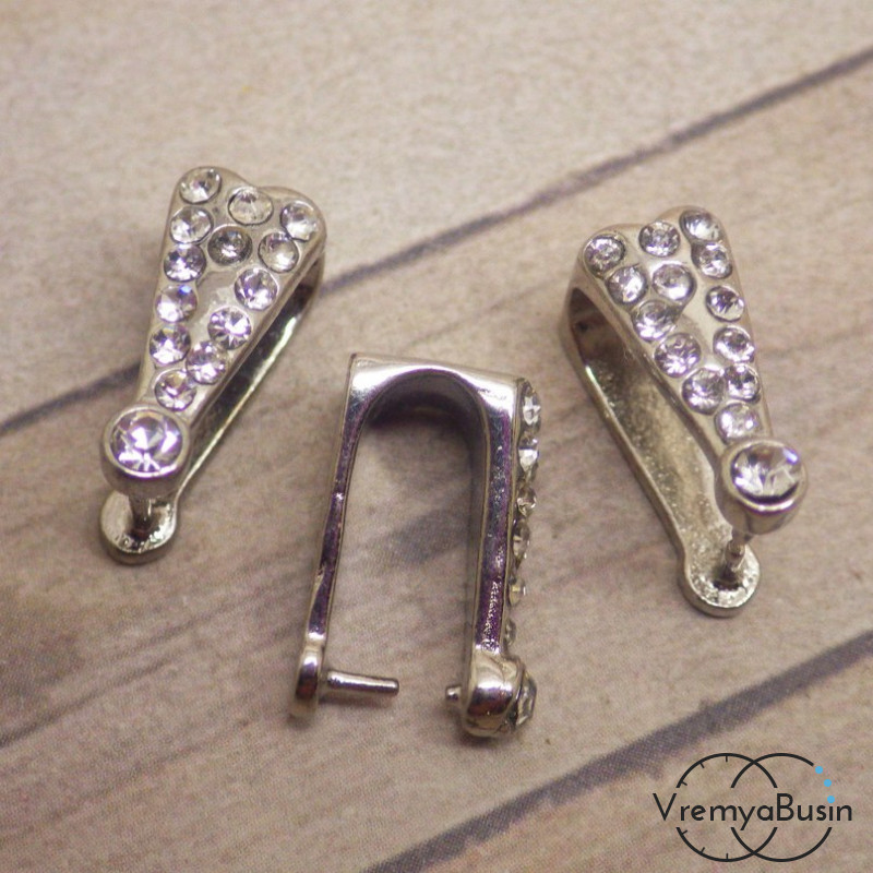 Держатель для кулона под серебро "Петля"