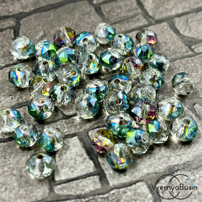 Бусины-рондели из стекла с треугольной огранкой, 5х6 мм (упак. 10 шт.)