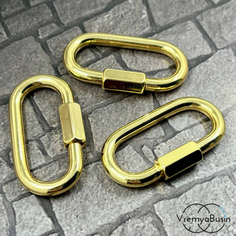 Замок с винтом, 18х34 мм, латунь с позолотой (1 шт.)