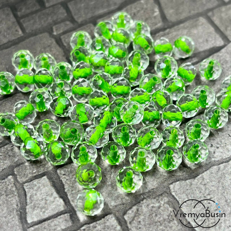 Бусины-рондели из граненого стекла,  4х6 мм (упак. 10  шт.)