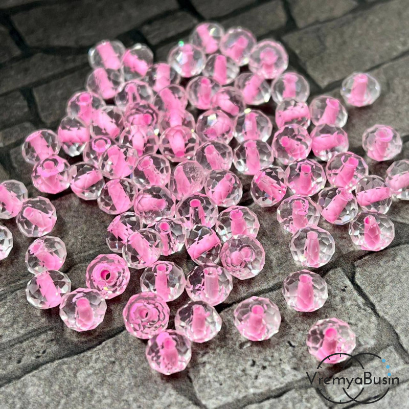 Бусины-рондели из граненого стекла,  4х6 мм (упак. 10  шт.)