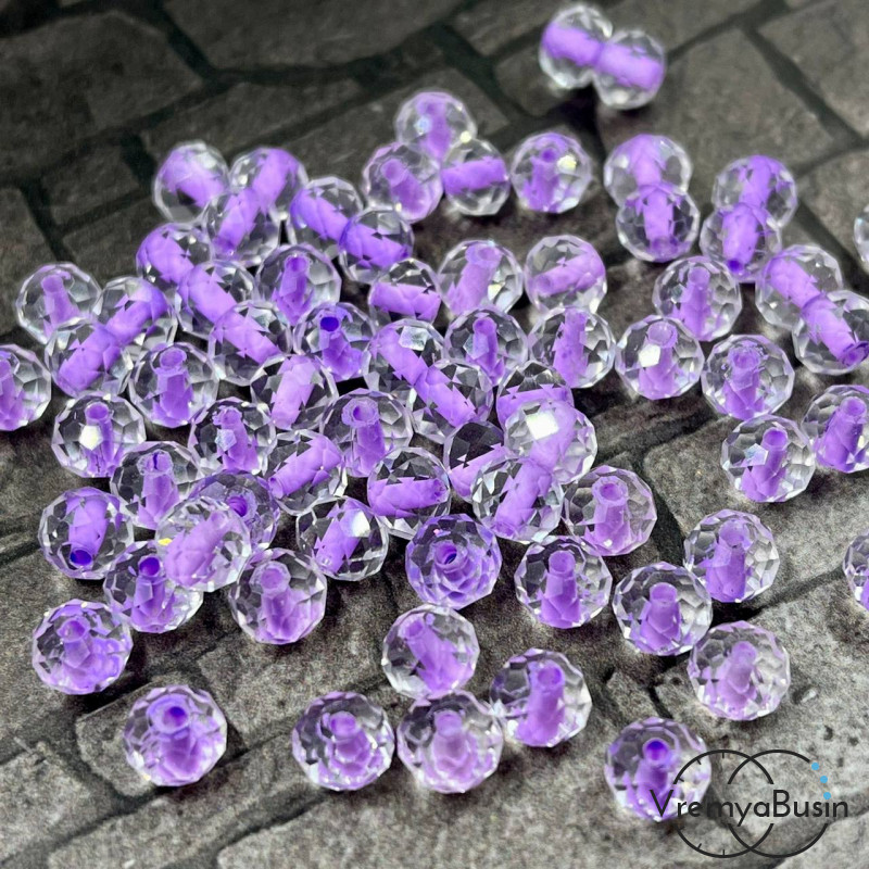 Бусины-рондели из граненого стекла,  4х6 мм (упак. 10  шт.)