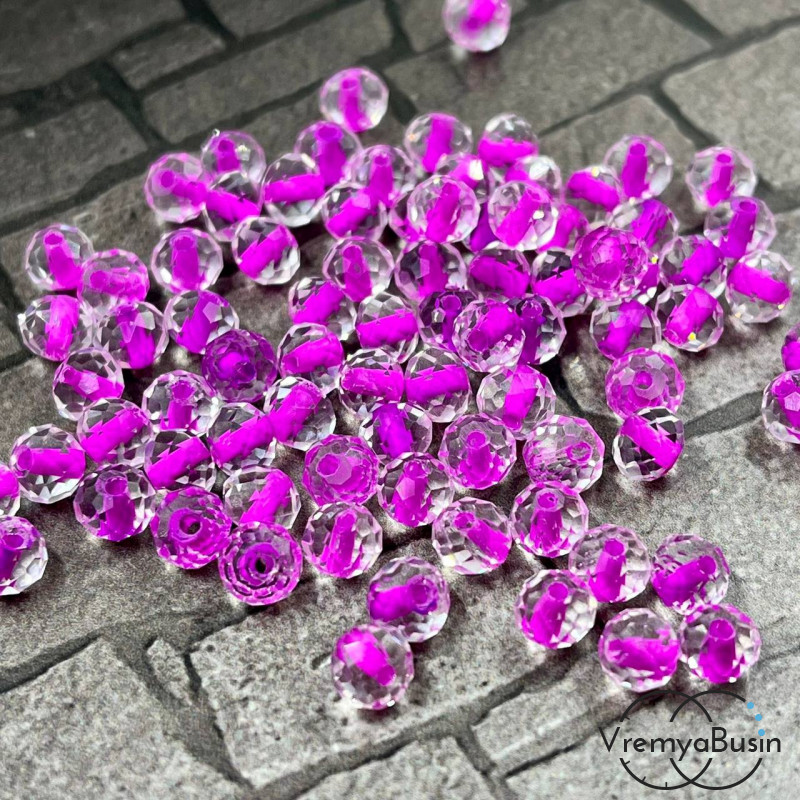 Бусины-рондели из граненого стекла,  4х6 мм (упак. 10  шт.)