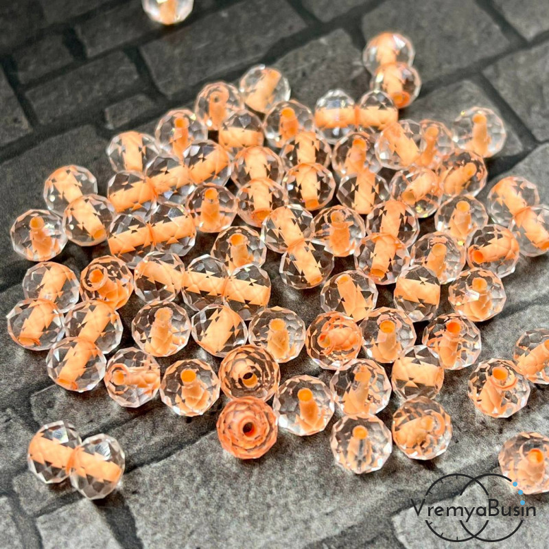 Бусины-рондели из граненого стекла,  4х6 мм (упак. 10  шт.)