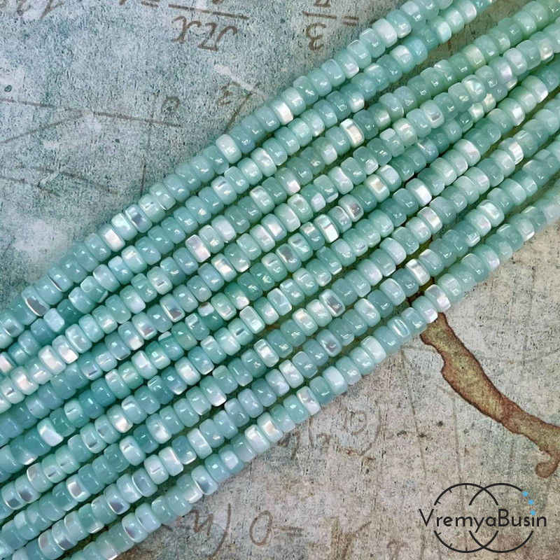 Перламутр натур. тонированный, шайба 2х4 мм (1/2 нити, ок. 85 шт.)