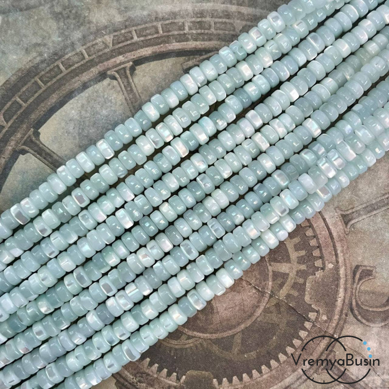 Перламутр натур. тонированный, шайба 2х4 мм (1/2 нити, ок. 85 шт.)