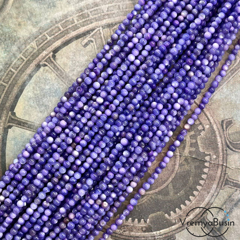 Перламутр тонированный, шарик гладкий 2 мм    (нить, ок.        180   шт.)