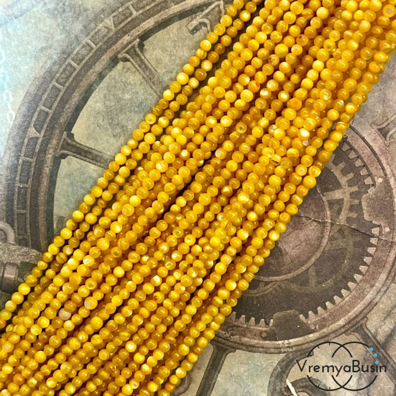 Перламутр тонированный, шарик гладкий 2 мм    (нить, ок.        180   шт.)