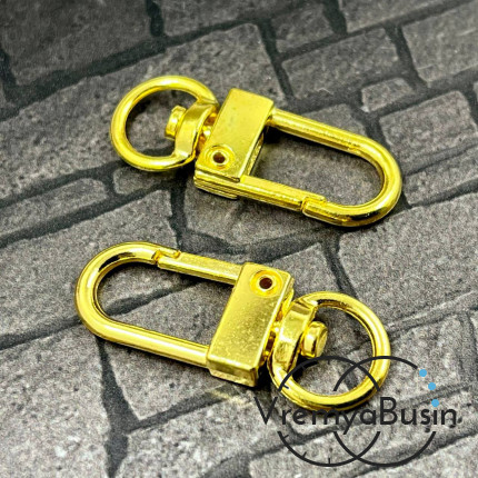 Карабин крупный, 32х12 мм, цв. золото (1 шт.)