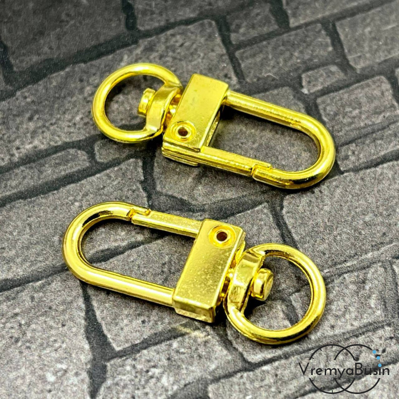 Карабин крупный, 32х12 мм, цв. золото (1 шт.)