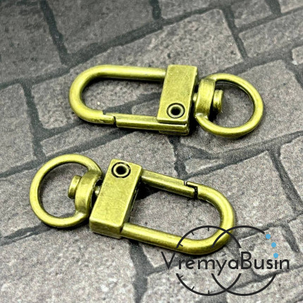 Карабин крупный, 32х12 мм, цв.бронза (1 шт.)